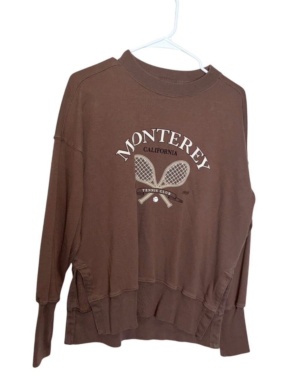 Abercrombie & Fitch Monterey Tennis Club Graphic Sweatshirt Brown XS